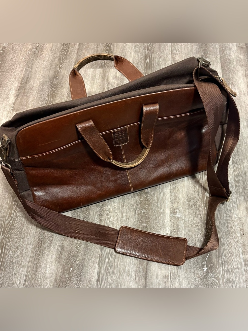 Boconi Chocolate Brown duffel with Shoulder Strap